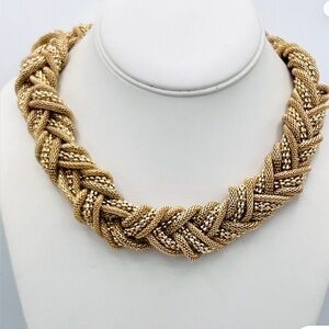 Braided Necklace Gold-Toned by Natasha Couture OS